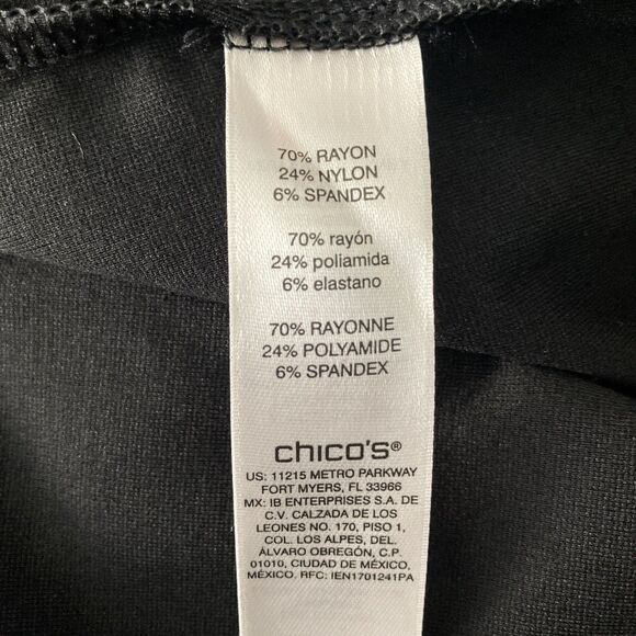 Chicos Drape Neck Dress SIZE 1 SMALL Black Faux Wrap Sleeveless Travel Resort - Picture 8 of 13